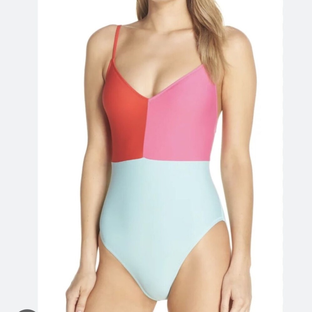 J. Crew Color Block one piece SZ 4